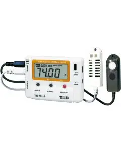 TR-74Ui: 4-Kanal-USB-Datenlogger für Temperatur-, Feuchte-, Helligkeits- und UV-Strahlungs-Messung