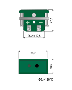 0220 011 8 Thermoelement-Kupplungsdose Typ T