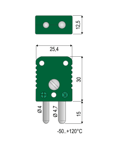 0220 007 4 Thermoelement-Stecker Typ B