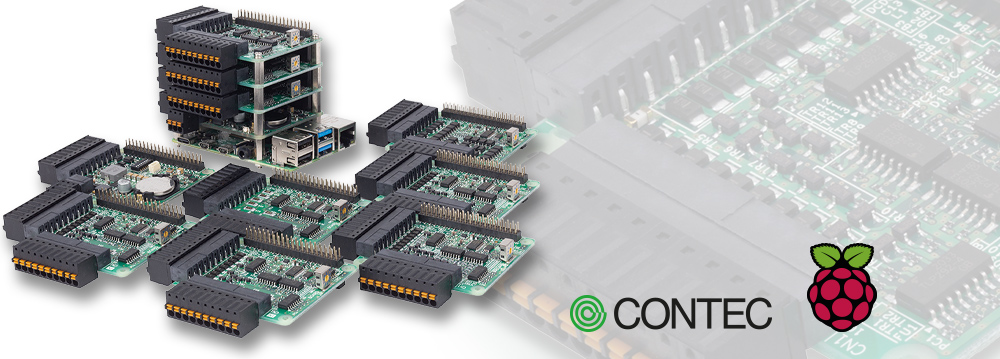 HAT-Module von Contec entsprechen dem Raspberry Pi HAT-Standard und dienen zur Erweiterung der GPIOs.