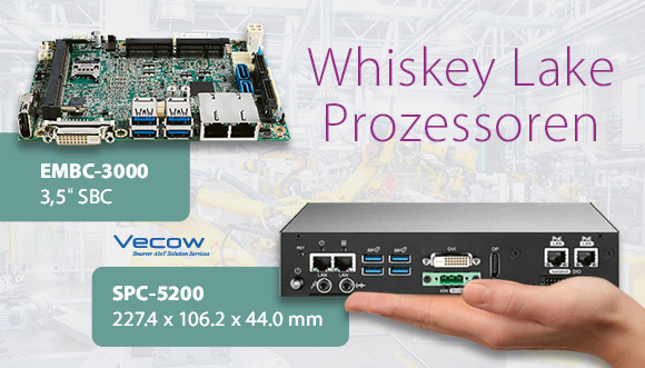 kompakte Embedded-Engines mit Intel 8th Generation Intel Core i7/i5/i3-Prozessor (Whiskey Lake)