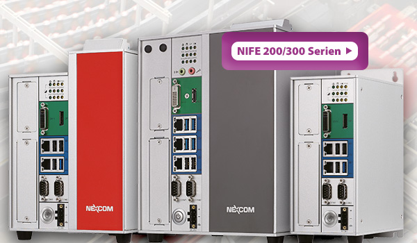⇒ NIFE 200 Serie: Flexible und lüfterlose IoT-Controller mit Intel Core/Celeron/Atom/Dual Core/Quad Core Prozessoren